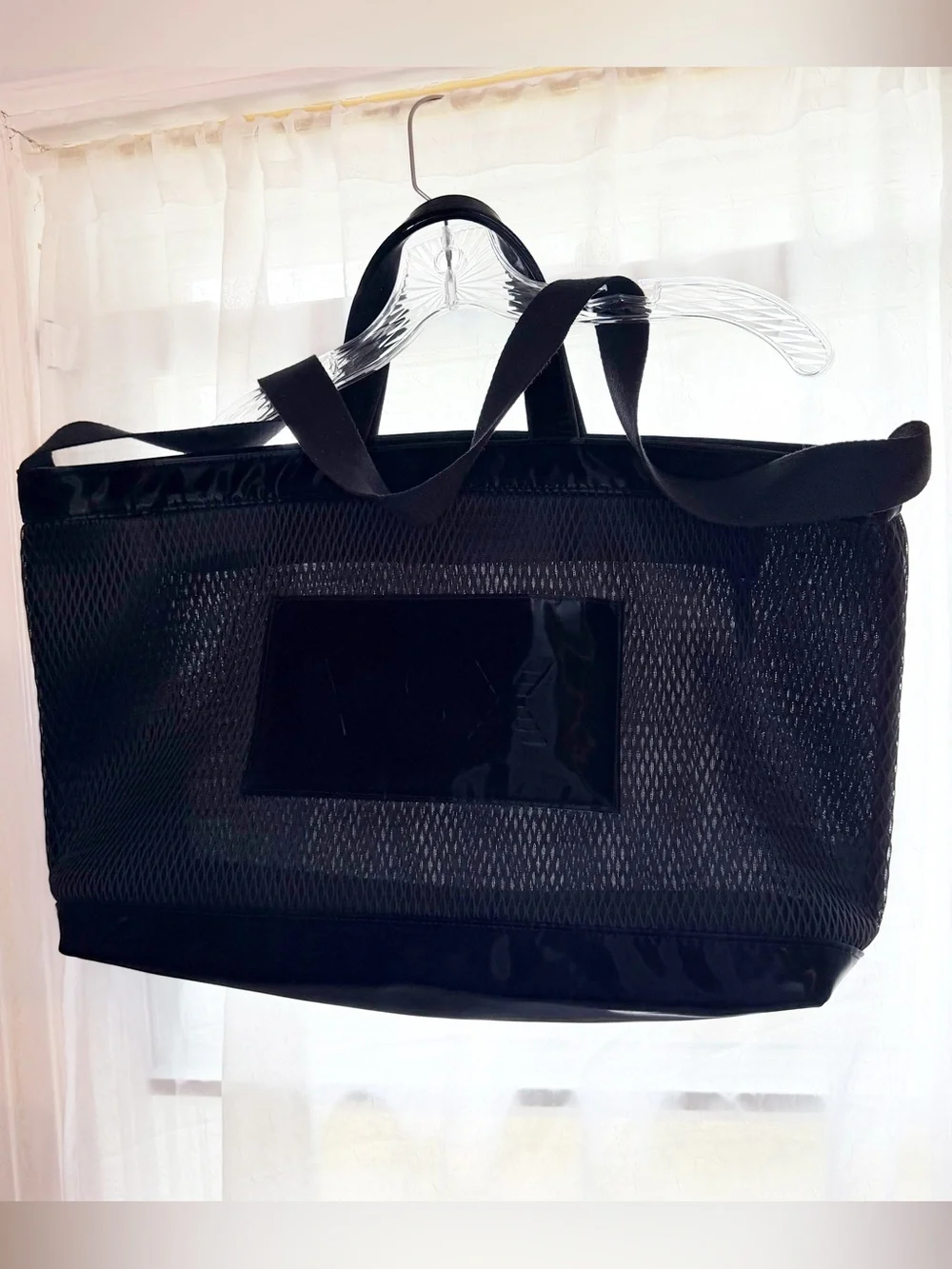 VSX Black Mesh & Patent Trim Duffel Bag
